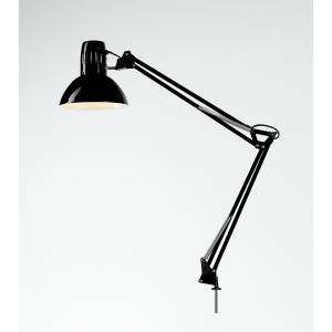 Lampada da tavolo snodabile con morsetto 60w attacco grande e27 colore nero 4025n