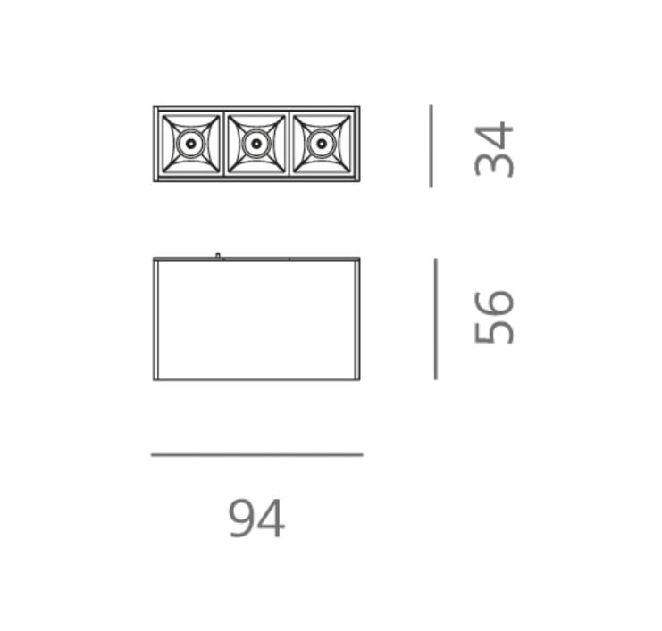 Faretto led Logica Puntiforme Klik Klak 4W 3000K 24V sistema magnetico nero - 41199 02