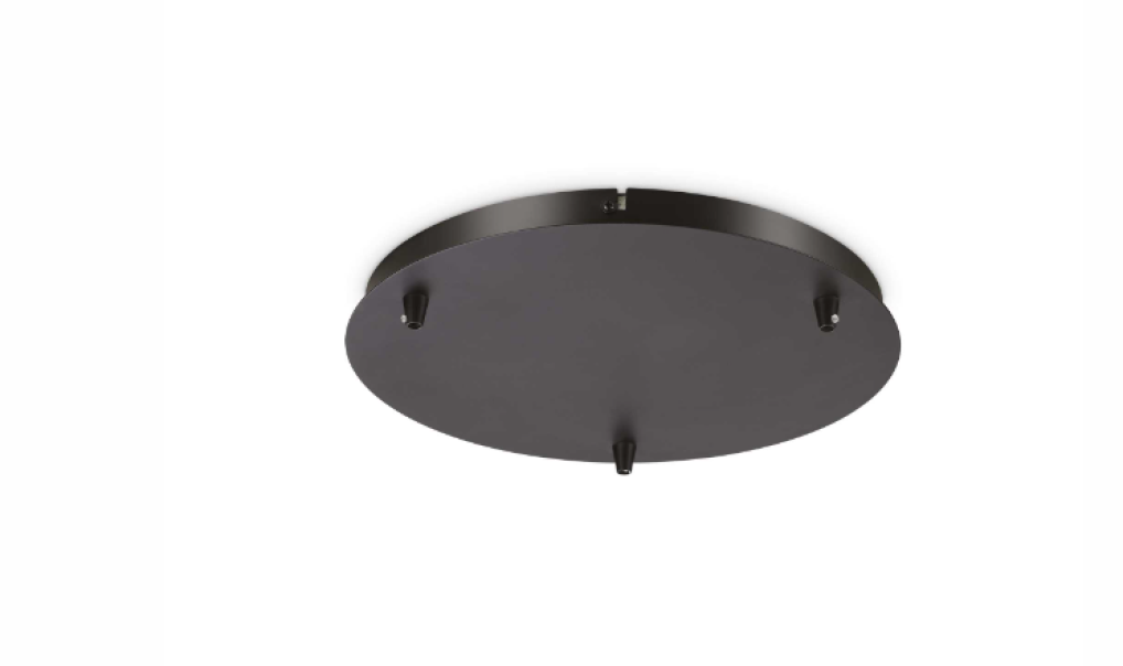 Rosone Ideal Lux 3 luci 300x25mm nero - 122861 01