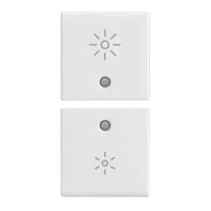 Due mezzi tasti  plana neutri simbolo dimmer 1 modulo bianco - 14751.3