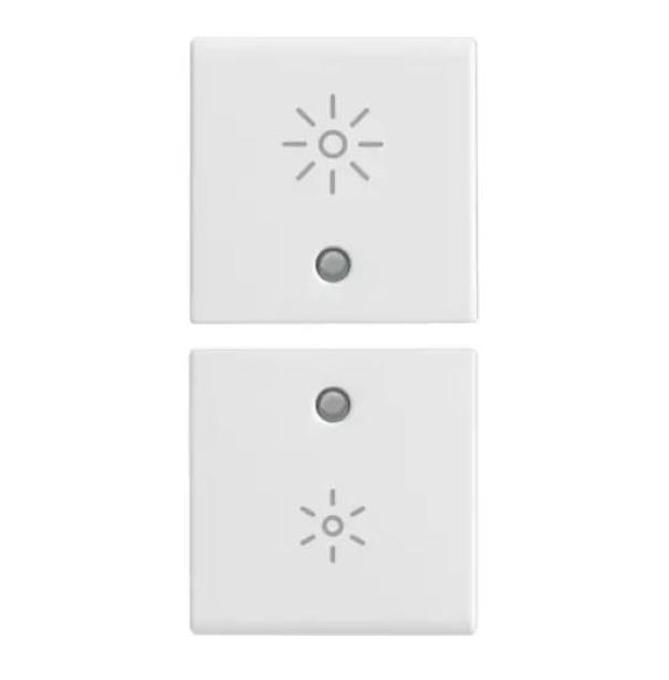 Due mezzi tasti Vimar Plana neutri simbolo dimmer 1 modulo bianco - 14751.3 01