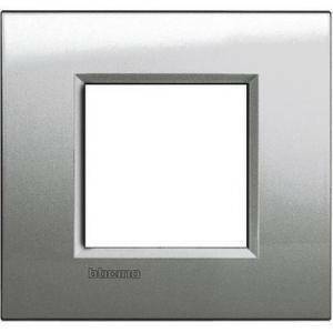 Livinglight placca 2 posti color argento lunare lna4802gl