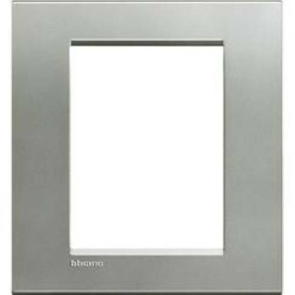 bticino bticino livinglight placca 3+3 posti color argento lna4826ag - foto 1