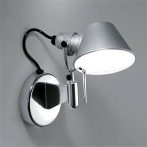 Tolomeo micro faretto orientabile parete halo senza interruttore alluminio e14 60w a010750