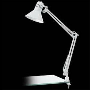 Lampada tavolo firmo colore bianco con morsetto 40w attacco e27 90872