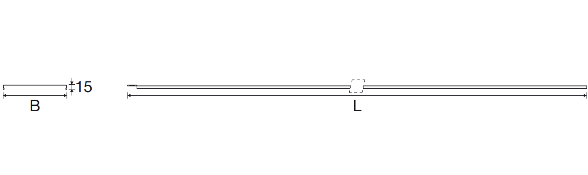 Coperchio rettilineo Sati 300x15mm da 3m acciaio zincato - 1030006 02