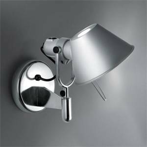 Tolomeo faretto orientabile parete e27 70w halo con interruttore on - off 100w alluminio a029250