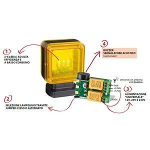 Lampeggiatore led 12/24/230v ape-550/1010