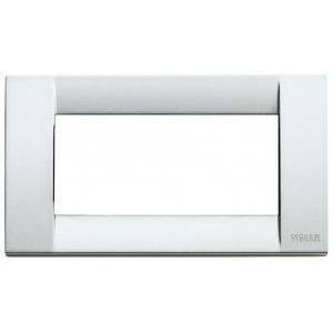 Idea placca 4 moduli colore argento metallizzato 16734.21