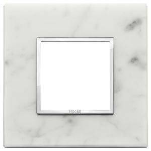 Eikon evo placca 2 moduli  bianco di carrara 21642.51