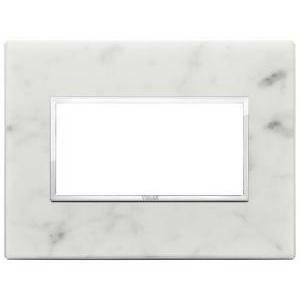 Eikon evo placca 4 moduli bianco di carrara 21654.51