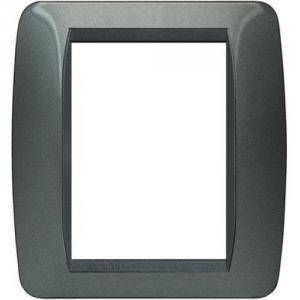 Livinglight placca 6 posti color acciaio scuro l4826ac