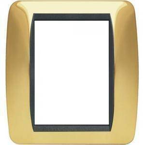 Livinglight placca 3+3 posti color oro vero l4826or