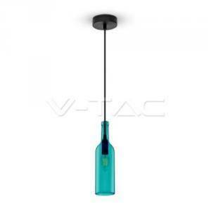 Lampadario con portalampada bottiglia colore blu 3768