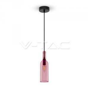 Lampadario con portalampada forma bottiglia colore rosa 3772