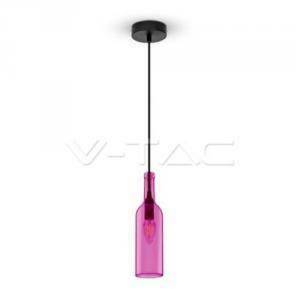 Lampadario con portalampada a forma di bottiglia colore viola 3774