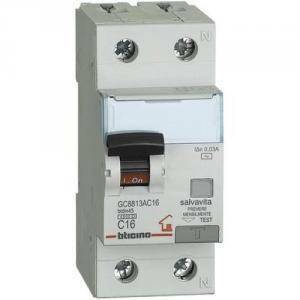 Magnetotermico differenziale ac 1 polo &#43; neutro 30ma 16a 4500ka gc8813ac16