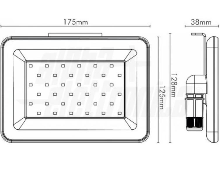 Proiettore led slim Alpha Elettronica Easylink 30W 4000K IP65 grigio - JO444/030NW 05