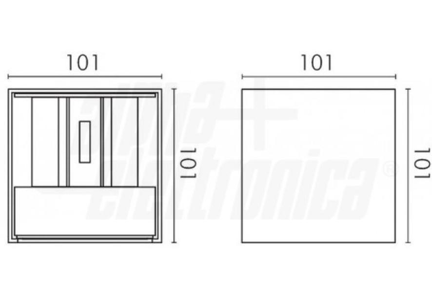 Applique led Alpha Elettronica Unica 6W 3/4/6K IP54 nero - JO480-12CCT 04