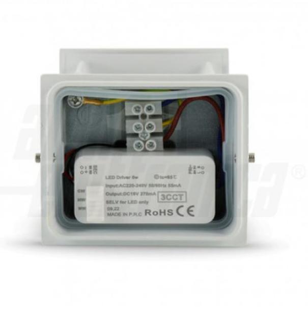 Applique led Alpha Elettronica Unica 6W 3/4/6K IP54 bianco - JO480W-12CCT 02