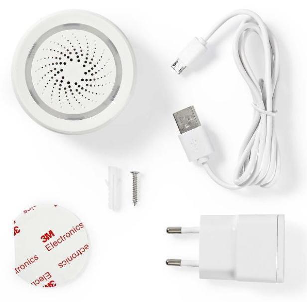 Sirena smart Nedis WiFi alimentazione da rete 85dB 8 suoni bianco - WIFISI10CWT 04