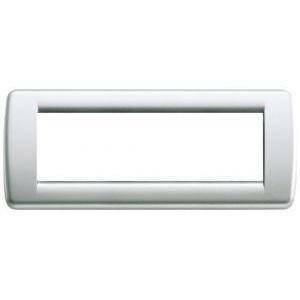 Idea placca 6 moduli color argento metallizzato. 16756.21