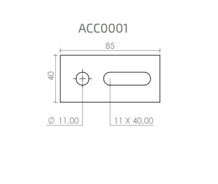 Piastrina di connessione Contact Italia spessore 5mm per profili - ACC0001 02