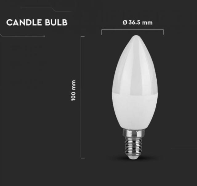 Lampadina led candela V-tac E14 4,5W 4000K chip Samsung VT-226-N - 21172 05