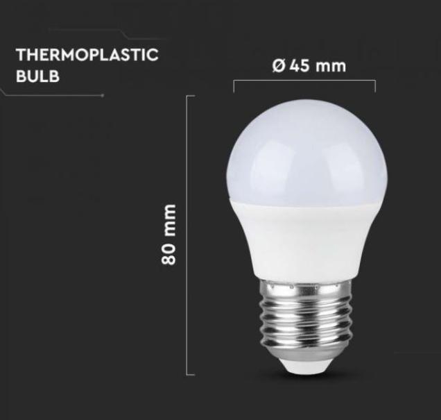 Lampadina led G45 V-tac chip Samsung E27 4,5W 3000K VT-246 -  21174 05