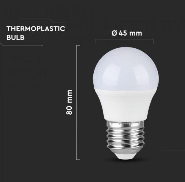 Lampadina led G45 V-tac chip Samsung E27 4,5W 6500K VT-246-N  - 176 -  21176 03