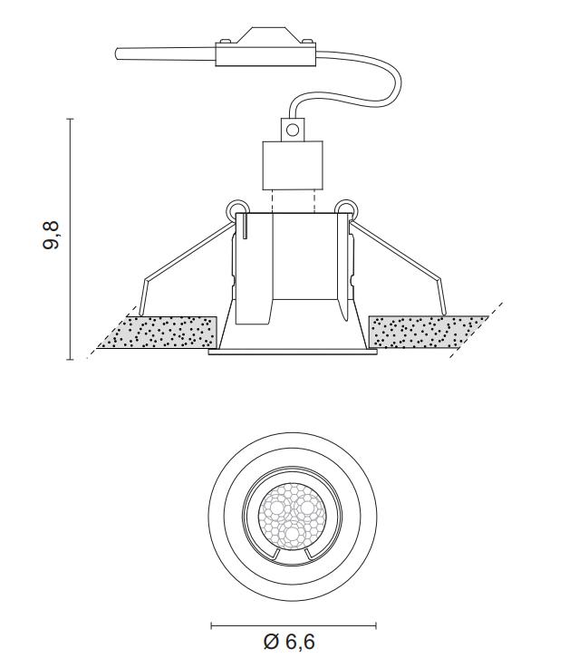 Faretto ad incasso led EGOLUCE Tappo Mini 3W bianco - 6325.01 02