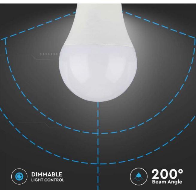 Lampadina led A60 V-tac E27 12W 3000K dimmerabile chip Samsung VT-262D - 2120044 04