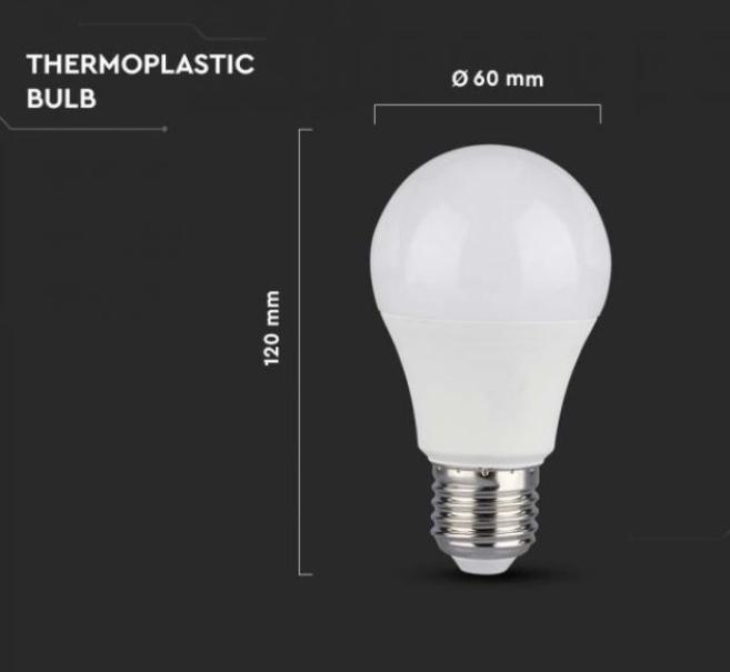 Lampadina led A60 V-tac E27 12W 3000K dimmerabile chip Samsung VT-262D - 2120044 06