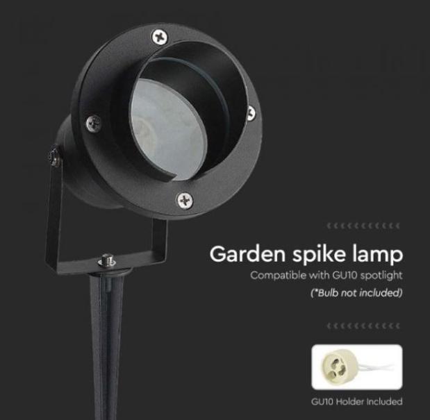 Lampada con picchetto V-tac Garden GU10 IP65 nero VT-7704 - 7572 04