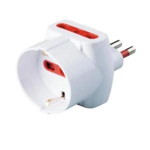 Adattatore triplo  2p+t bianco -  rs7705b