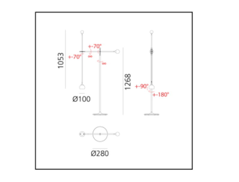 Lampada da terra led Artemide Ixa 9W 3000K blu - 1111030A 02