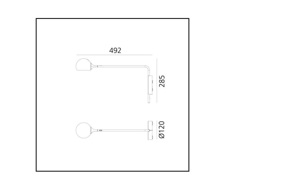 Lampada da parete led Artemide Ixa Large 9W 3000K bianco e grigio - 1113020A 02