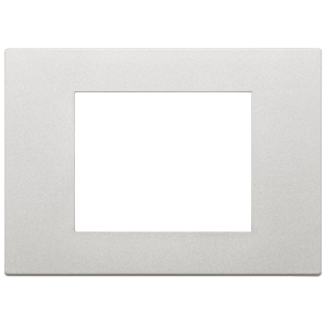 Placca  linea 3 moduli argento - 30653.20