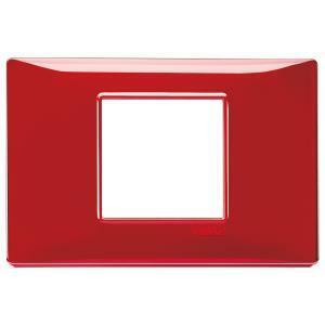 Plana placca 2 moduli colore rosso rubino 14652.51