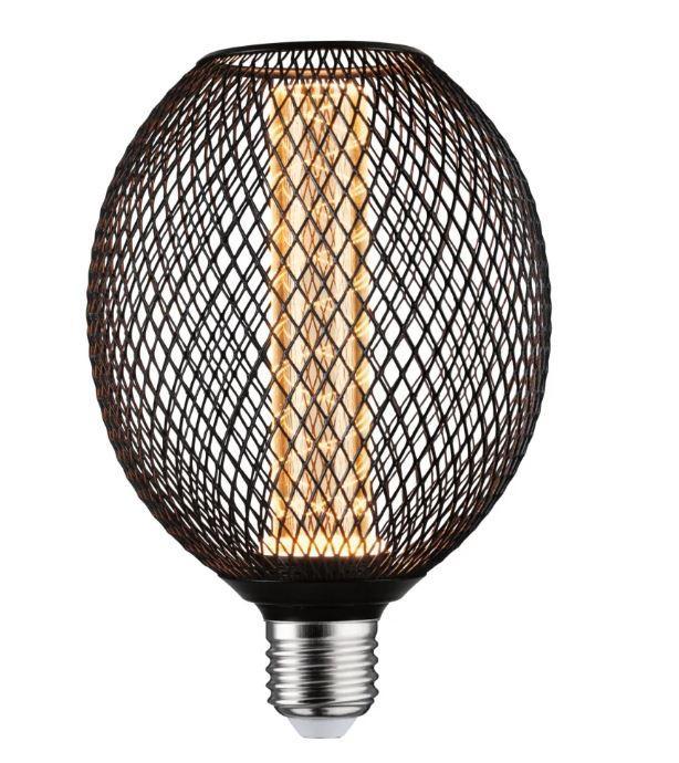 Lampadina led globo Paulmann con gabbia nero E27 4,2W 1800K - 29087 01