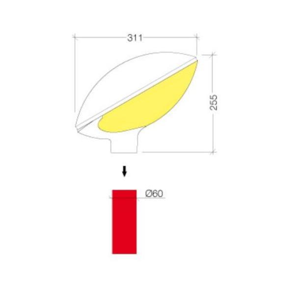 Testapalo da esterno Mareco Tao lampadina esclusa E27 IP55 nero - 1015101N 02