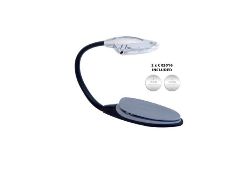 Lampada da lettura led Velamp Goose a batteria con clip - IN232 01