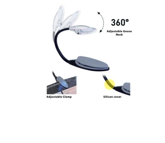 Lampada da lettura led Velamp Goose a batteria con clip - IN232 02