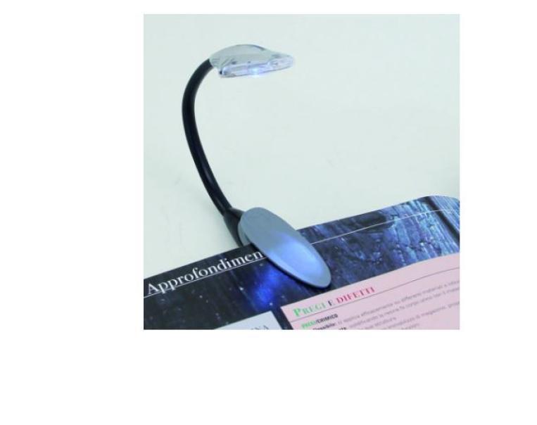 Lampada da lettura led Velamp Goose a batteria con clip - IN232 03