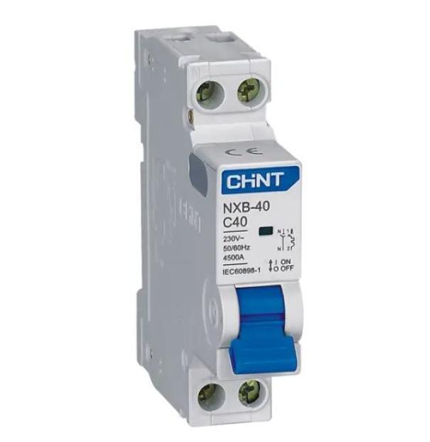 Interruttore magnetotermico Chint NXB-40/C6 1P+N 6A 4,5ka curva C - 817015 01