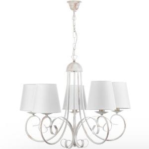 Lampadario  pompei 5 paralumi attacco e14 bianco - dkl4885/5p