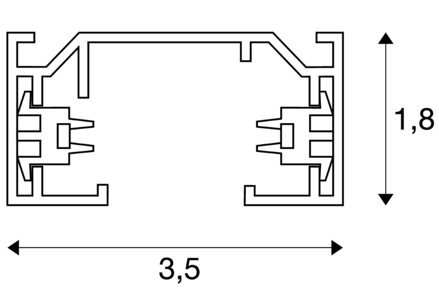 Binario monofase SLV Italia 3.5x1.8cm da 2m bianco - 143021 03