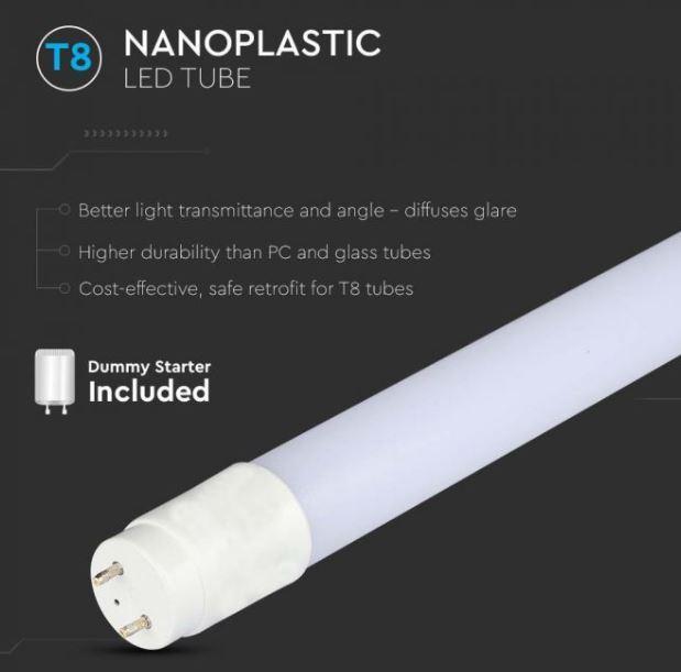 Tubo led T8 V-tac 18W G13 3000K 120cm non ruotabile VT-1277-N - 6263 - 216263 02