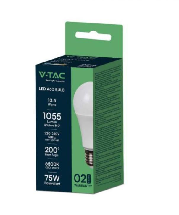 Lampadina led A60 V-tac E27 10,5W 6500K VT-2112-N -  217351 02