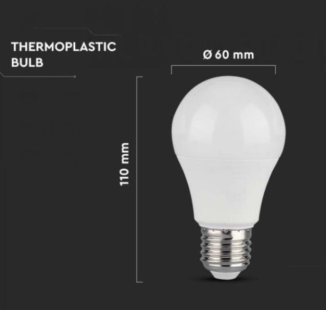 Lampadina led A60 V-tac E27 10,5W 6500K VT-2112-N -  217351 03